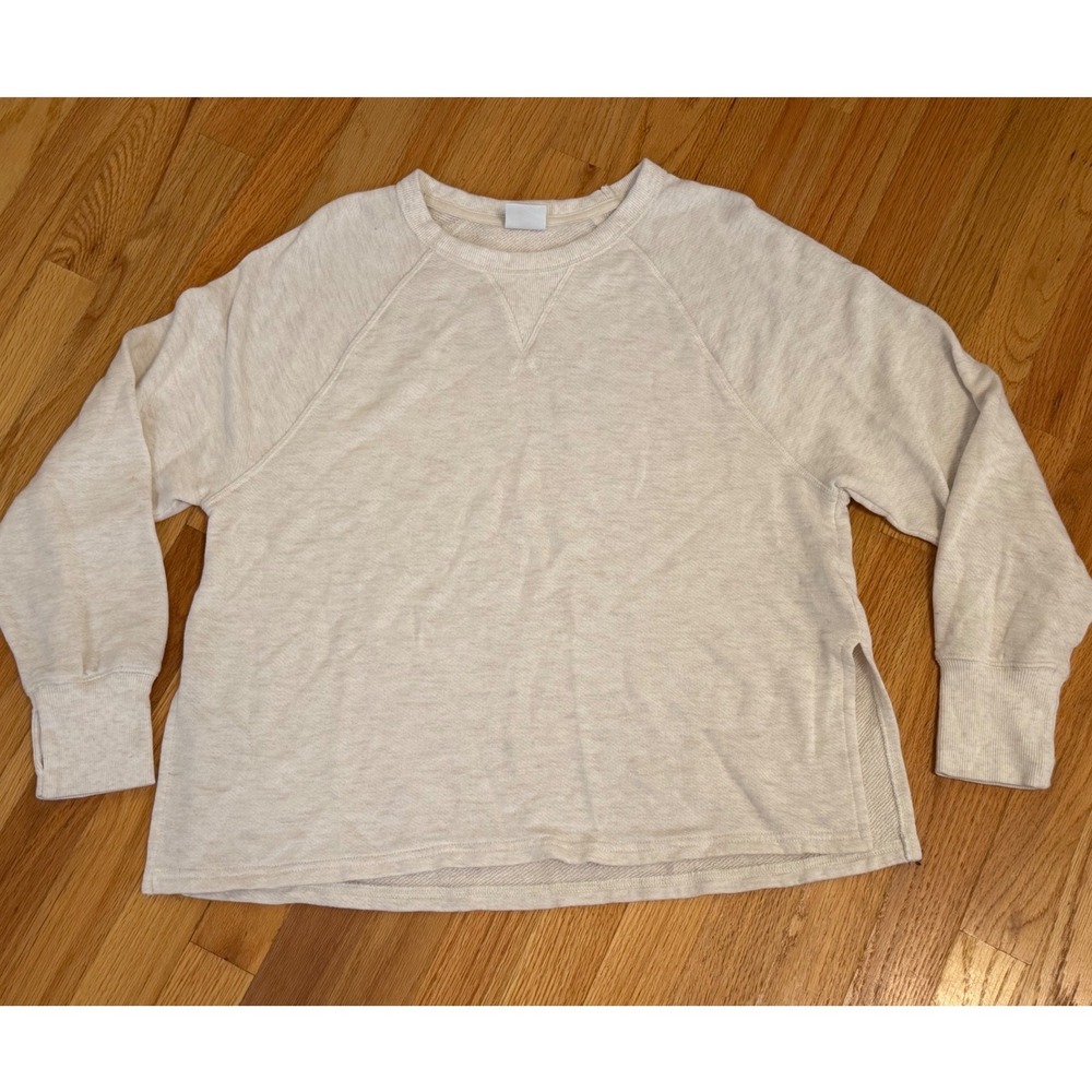 OFFLINE by Aerie Oatmeal Heather Raglan Sweatshirt Side Slits Small